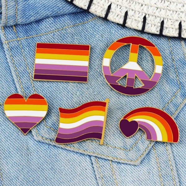 LESBIAN Pride Pin's - LGBTQ Lesbian Badge Festival Accessories, for gay, queer, pansexual, trans, nonbinary pin's