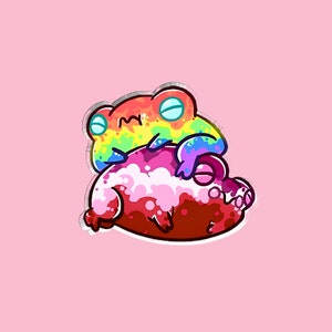Funny Frog LGBT Pin LGBTQ Festival Accessories Gay, Lesbian, Transgender, Queer, Asexual, Pansexual, Non-Binary Gay x Lesbian