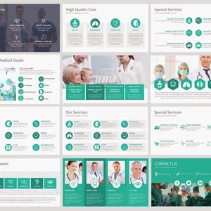 Personalized Medical Powerpoint Template, Nursing Presentation template, Medical google slides, Medical keynote, Health Care Template Bundle