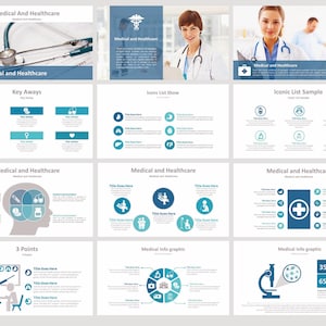 Personalized Medical Powerpoint Template, Nursing Presentation template, Medical google slides, Medical keynote, Health Care Template Bundle