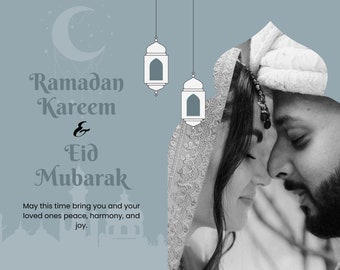 Ramadan Kareem Eid Mubarak Holiday Card Digital Template 2024