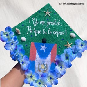 Customizable LatinX Graduation Cap: Make changes to Flag and/or Quote