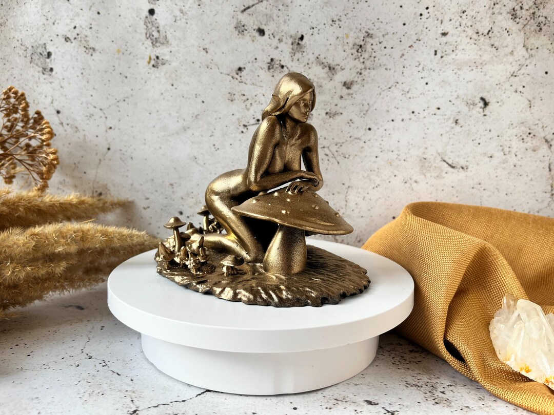 thumbnail image 2 of Golden Fairy With Clear Wings Statue – 9 Inch Fantasy Collectible Figurine, Polyresin, Orange, Room Decor 2 of 5
