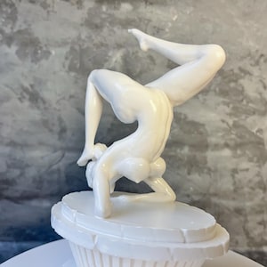 Dynamic Gymnast Figurine Sculpture, Acrobatic Action Pose, Artistic Home Decor