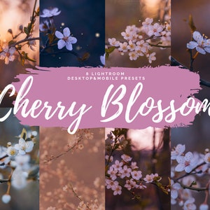 魔法の8つの桜のLightroomモバイル＆デスクトッププリセット、自然、花、マクロ、Instagramフィード、花の春