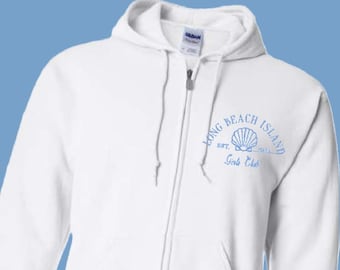 Custom Embroidered Zipper Hoodie Jacket for Girls Trip, Bachelorette Weekend, Family Vacation, Group Event| Personalized Icons and Lettering