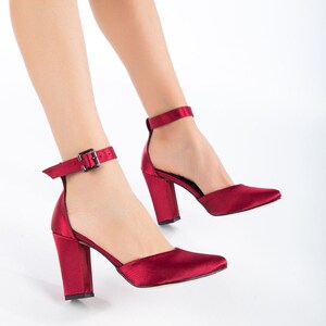 Red Satin Heels Etsy Ireland