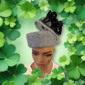 Houndstooth Pillbox Hat - Etsy display picture 1