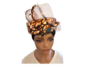 ladies multicolored fabric church hat