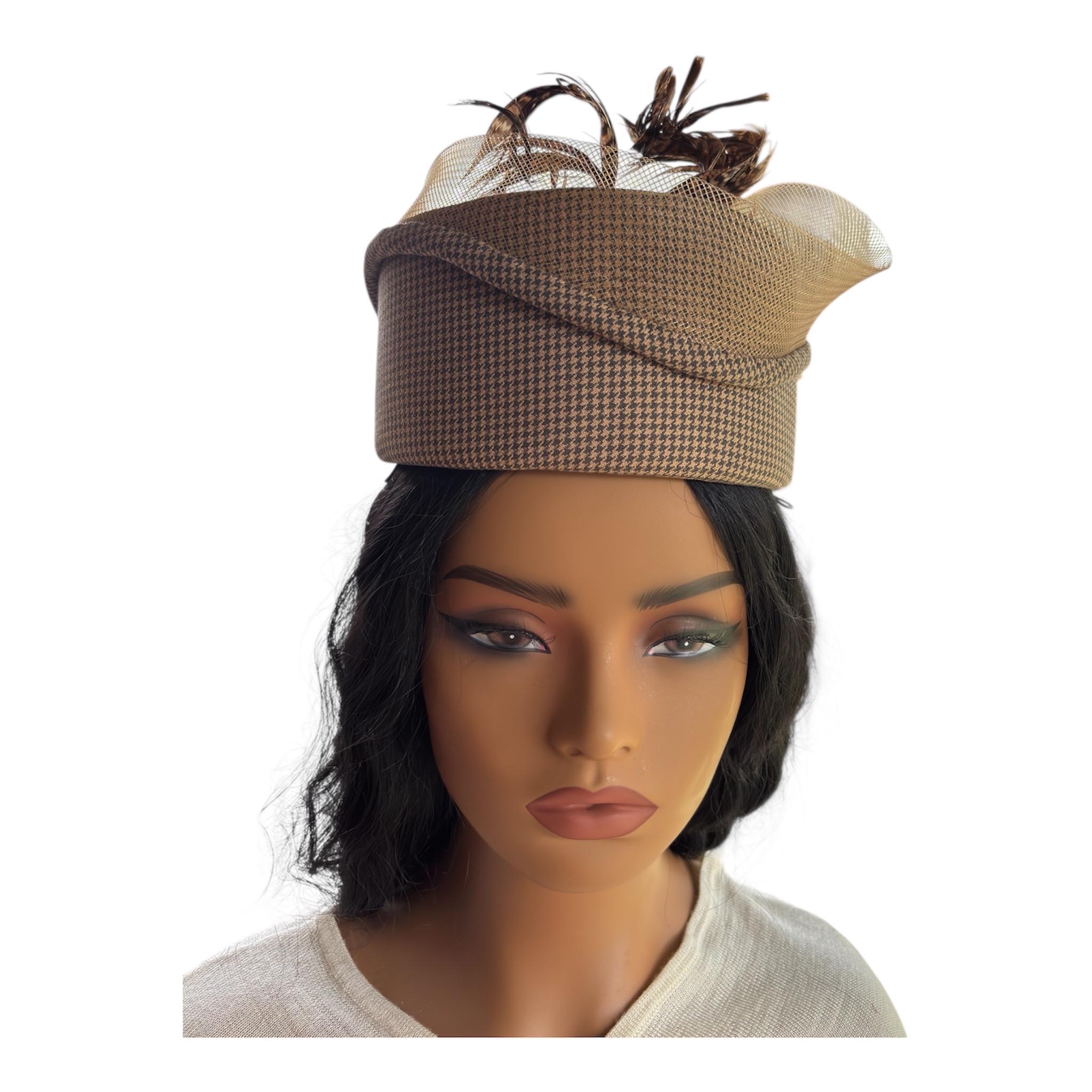 Houndstooth Pillbox Hat - Etsy