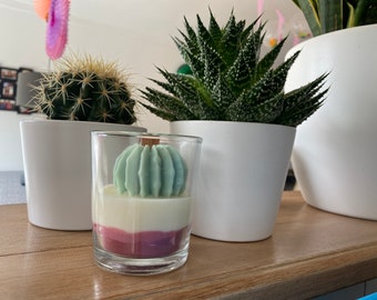 Cactus candle home decor candle with succulent desert decor candle bergamot handmade vegan candle with succulent scented candle aromatherapy