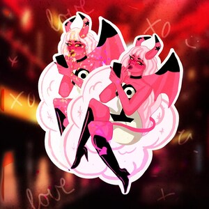 Sticker chanteur démon rose