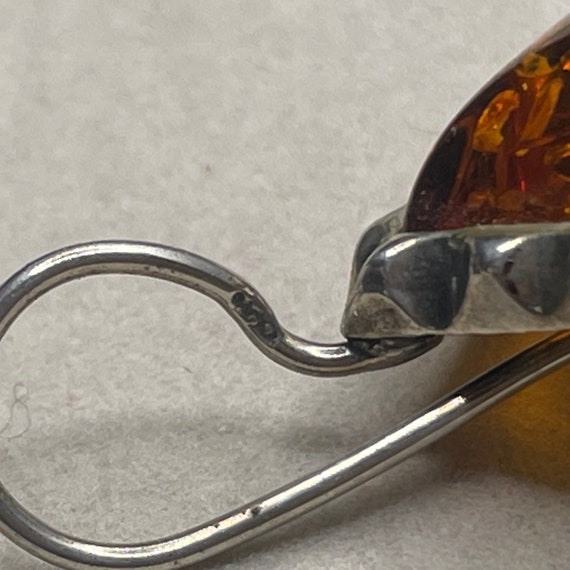 Vintage Sterling Silver 925 Accented Amber Square… - image 7