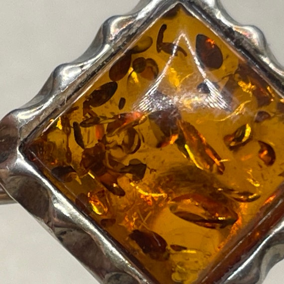 Vintage Sterling Silver 925 Accented Amber Square… - image 10