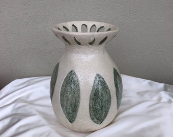Vase en céramique fait main • Vase en grès • Décoration d'intérieur bohème