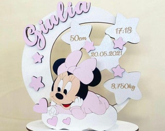 Minnie Mouse Targhetta Nascita: Modello SVG per LASER