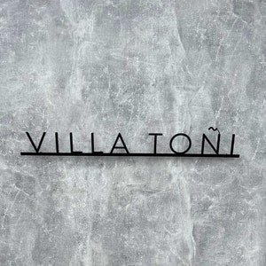 Letrero metálico para exteriores, letrero con nombre de villa, letrero metálico personalizado con nombre de villa, letrero con apellido, letrero metálico para casa, regalo de inauguración de la casa, letrero con nombre de casa