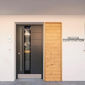 Placa de porta de metal, placa com nome/número de cômodo, placa comercial personalizada cortada a laser, empresa, café, escritório, apartamento, logotipo de parede da sua empresa