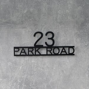 Nombre de calle de acero, letrero de número de casa de metal, letrero de dirección decorativo, números de casa modernos, placa de dirección de metal, letrero para porche delantero