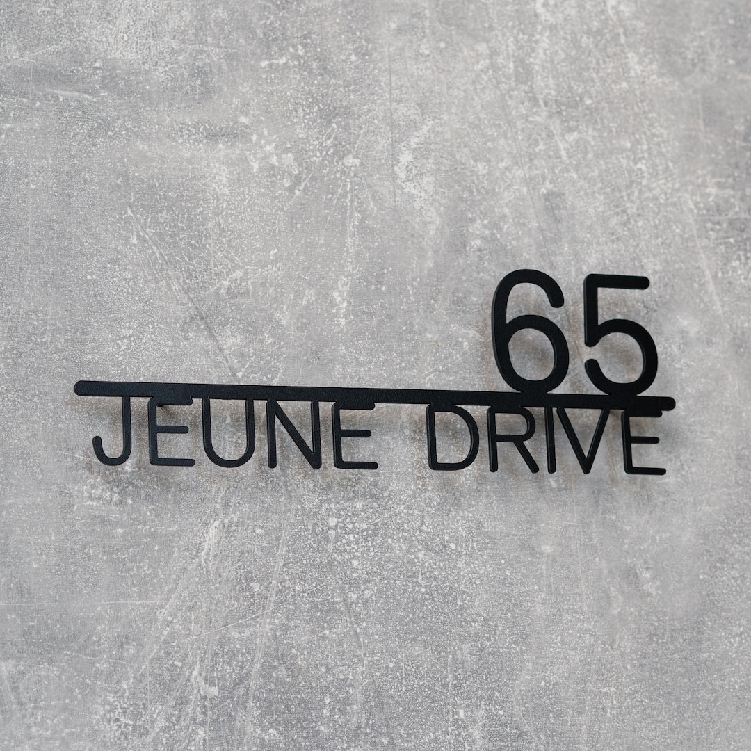Modern Metal House Numbers Sign, Custom Minimalist Address Plaque ...