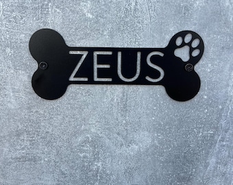 Custom Dog Art, Metal Dog Sign, Dog Name Sign, Dog House Name Plate, Dog Sign, Dog Outdoor Sign, Metal Dog Bone Dog Signs Personalized Metal