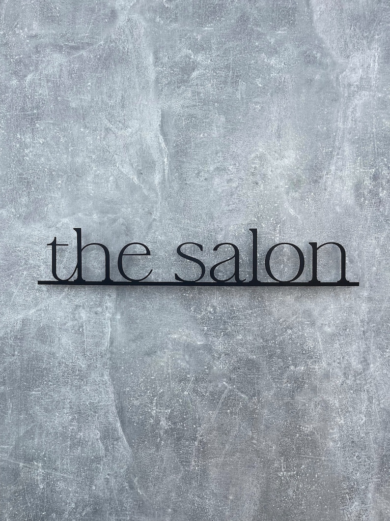 Salon Wall Sign, Custom Metal Sign, Outdoor Sign, Custom Metal Words