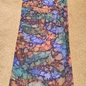 Vintage 100% Silk scarf with multi colour unique design