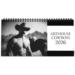 Hot Cowboy 2026 Desktop Calendar, 2026 Desk Calendar, Funny White Elephant Gifts for Adults, Yankee Swap Gift Exchange, Practical Gag Gifts