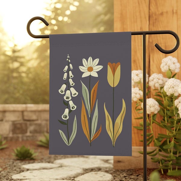 No Words Anti Trump Garden Flag, Polite Anti Maga Lawn Sign, Subtle FDT Foxglove Daisy Tulip Garden Banner, Decorative Political Yard Signs