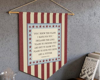 Christian Nursery Wall Decor, Religious Wall Hanging, Retro Boys Room Decor Gift for New Mother, Bible Verse wall art, Toddler bedroom decor