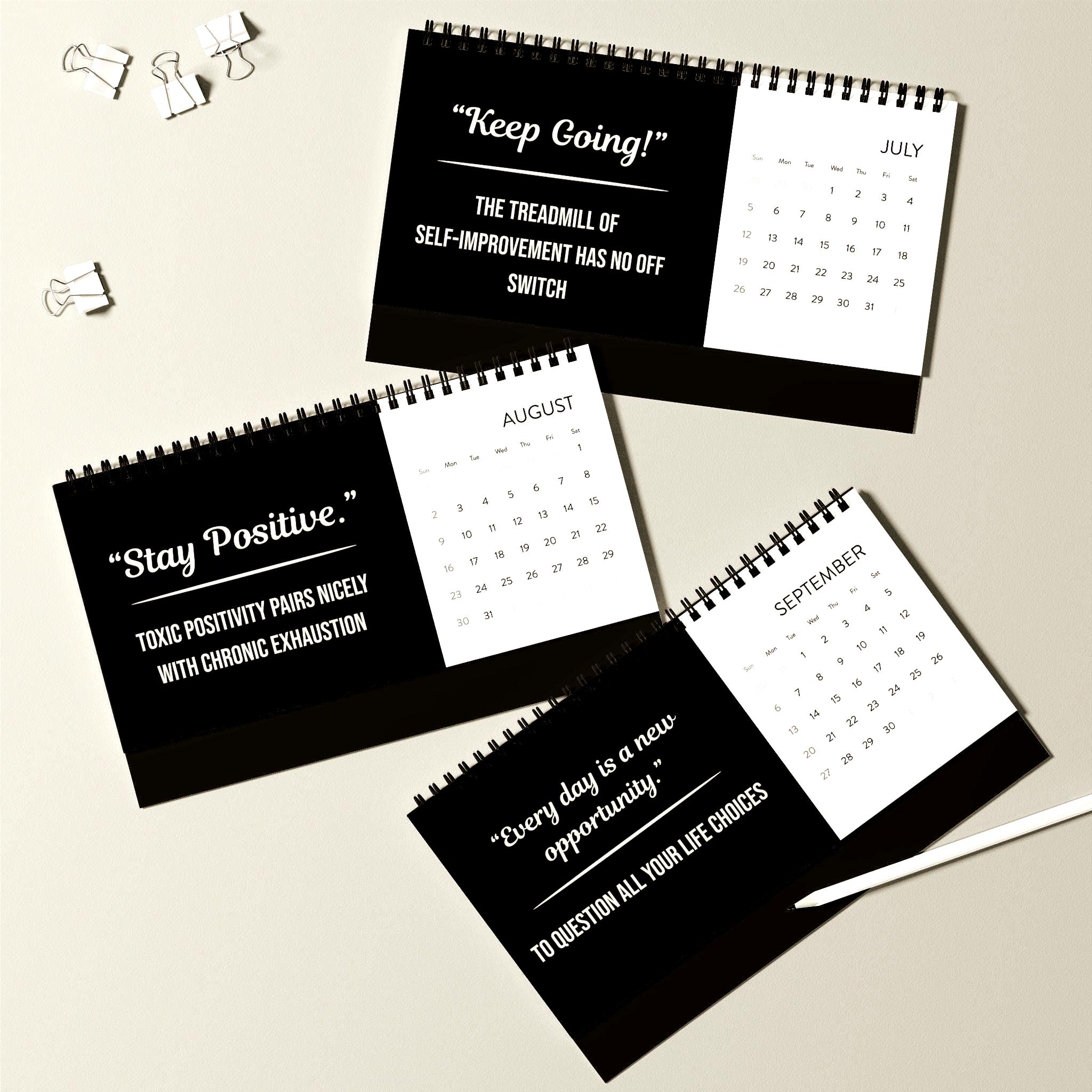Work Desk Calendar - Demotivational Affirmations Calendar White
