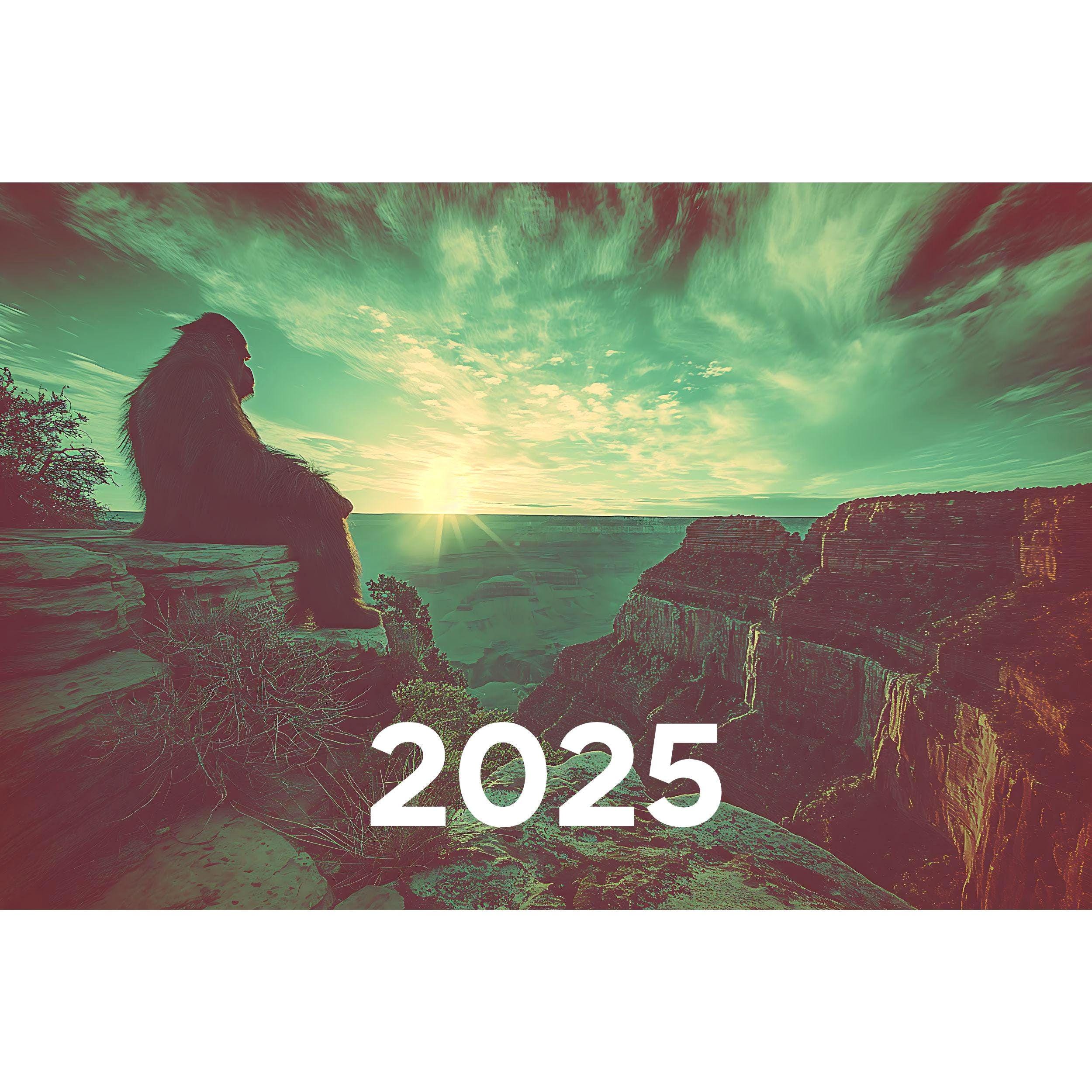 2025 National Park Monsters Calendar, Mystical Gift for Girlfriend Bigfoot Calendar Weird Gift for Boyfriend Funny Wall Calendar 2025 Mystic