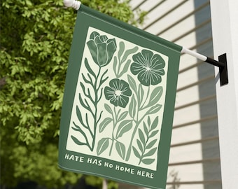 Bandera de jardín de primavera, bandera de casa "Sé amable", "En esta casa creemos", banderas de jardín "Progreso", bandera decorativa para porche, pancarta de césped "Democracia sin odio"