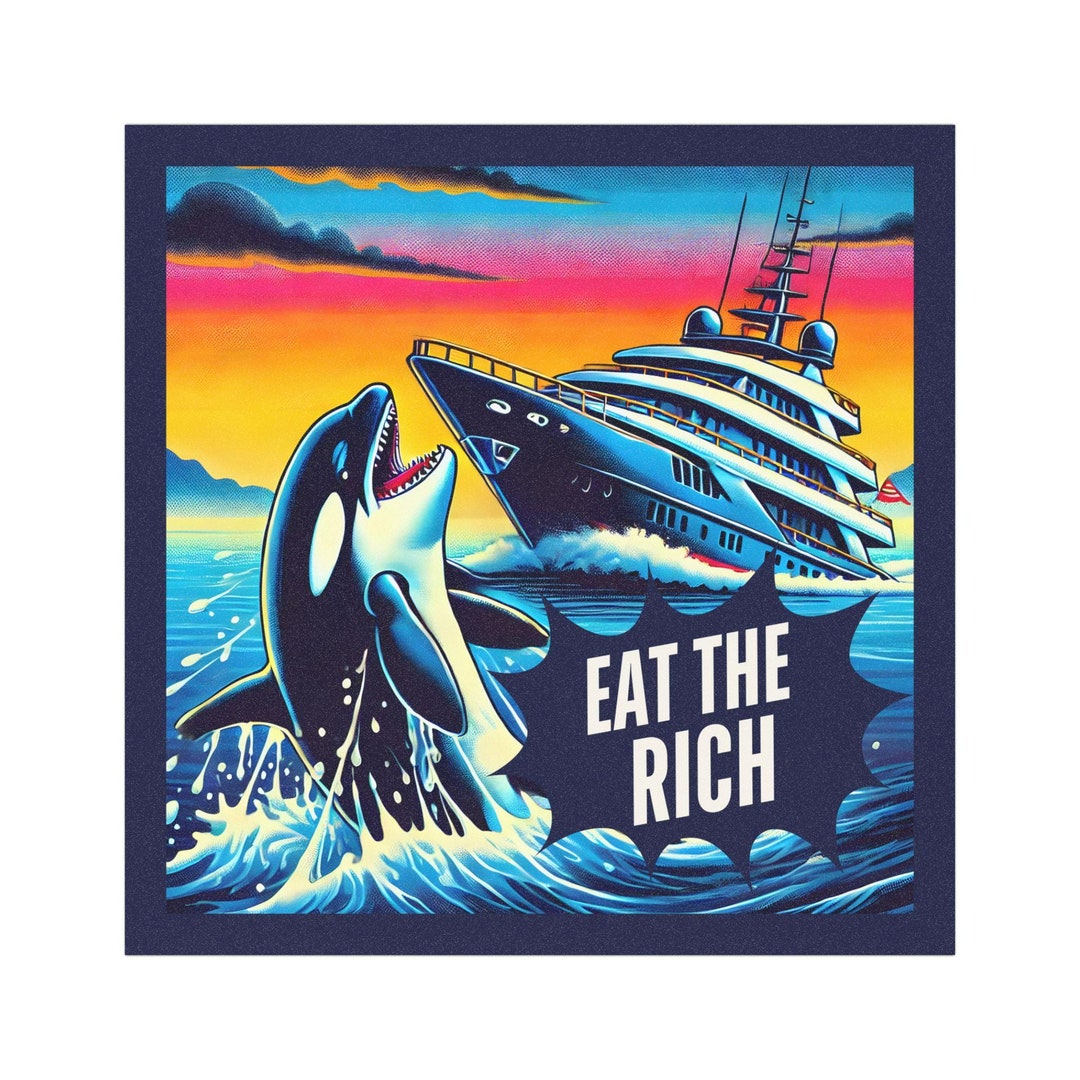 ORCAS Eat the Rich Bumper Magnet Funny Leftist Punk Car Magnet Class