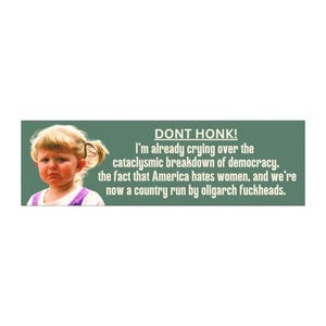 Funny Anti Trump Car Magnet Anti Maga Bumper Sticker Leftist Meme Gen Z Car Accessories Don't Honk Crying Meme, Sarcastic Decals for Women Green