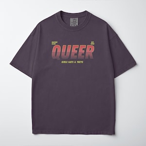 Queer tshirts Retro Pride Shirts Comfort Colors Minimalistic Pride shirts Queer Lesbian Girls Shirt Gift for Queer Guys Oversized Queer Tee