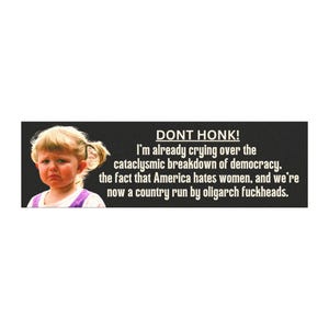 Funny Anti Trump Car Magnet Anti Maga Bumper Sticker Leftist Meme Gen Z Car Accessories Don't Honk Crying Meme, Sarcastic Decals for Women Black