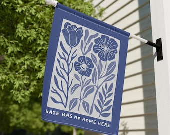 Hate Has No Home Here Tuinvlag, weersta subtiele anti-troef bloemen huisvlag Retro liberaal subtiele democraat vlag FDT minimalistische tuindecor