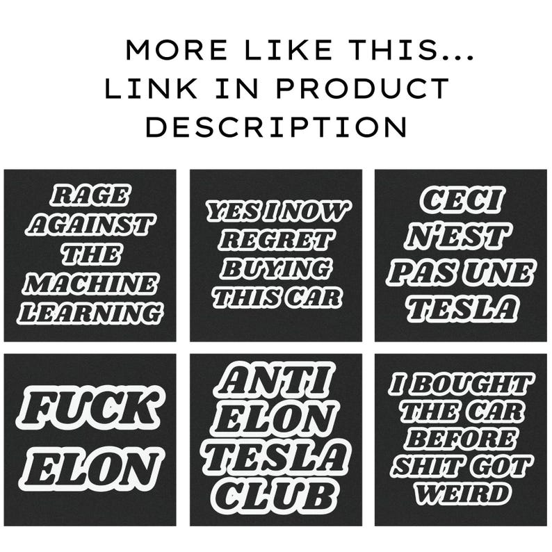 Tesla Owner Magnetic Bumper sticker - ANTI ELON Tesla Club Bumper Magnet, Fuck Elon Car Magnet, Anti Oligarch Sarcastic Tesla Sticker afbeelding 6