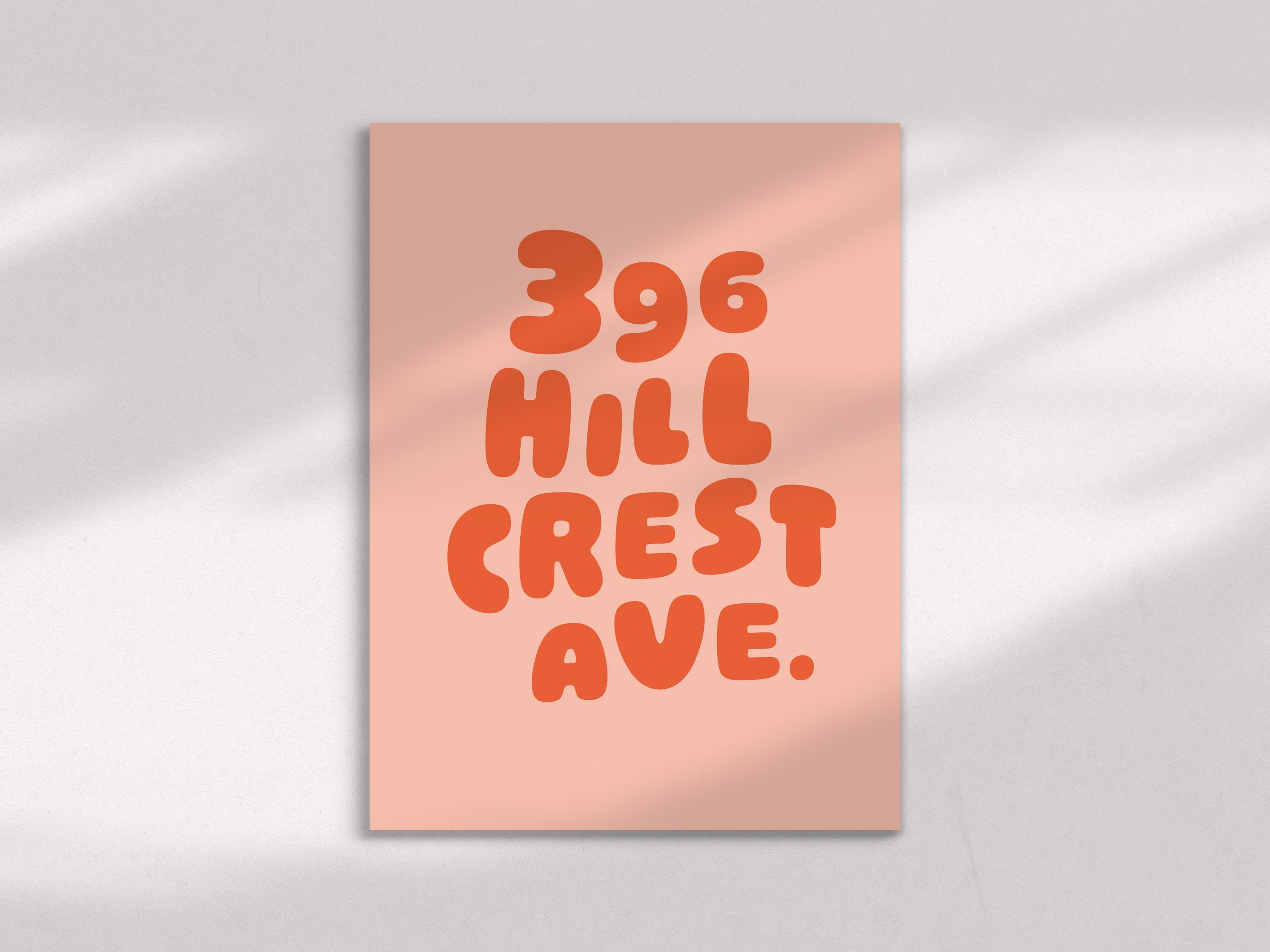CUSTOM ADDRESS POSTER - Personalized Address, Typography Print ...
