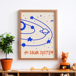 SPACE ADVENTURE PRINTS - | The Solar System Wall Print for Children&#39;s Room Decor, Space & Planets, Astronomy, Kids Wall Art, Boys Prints
