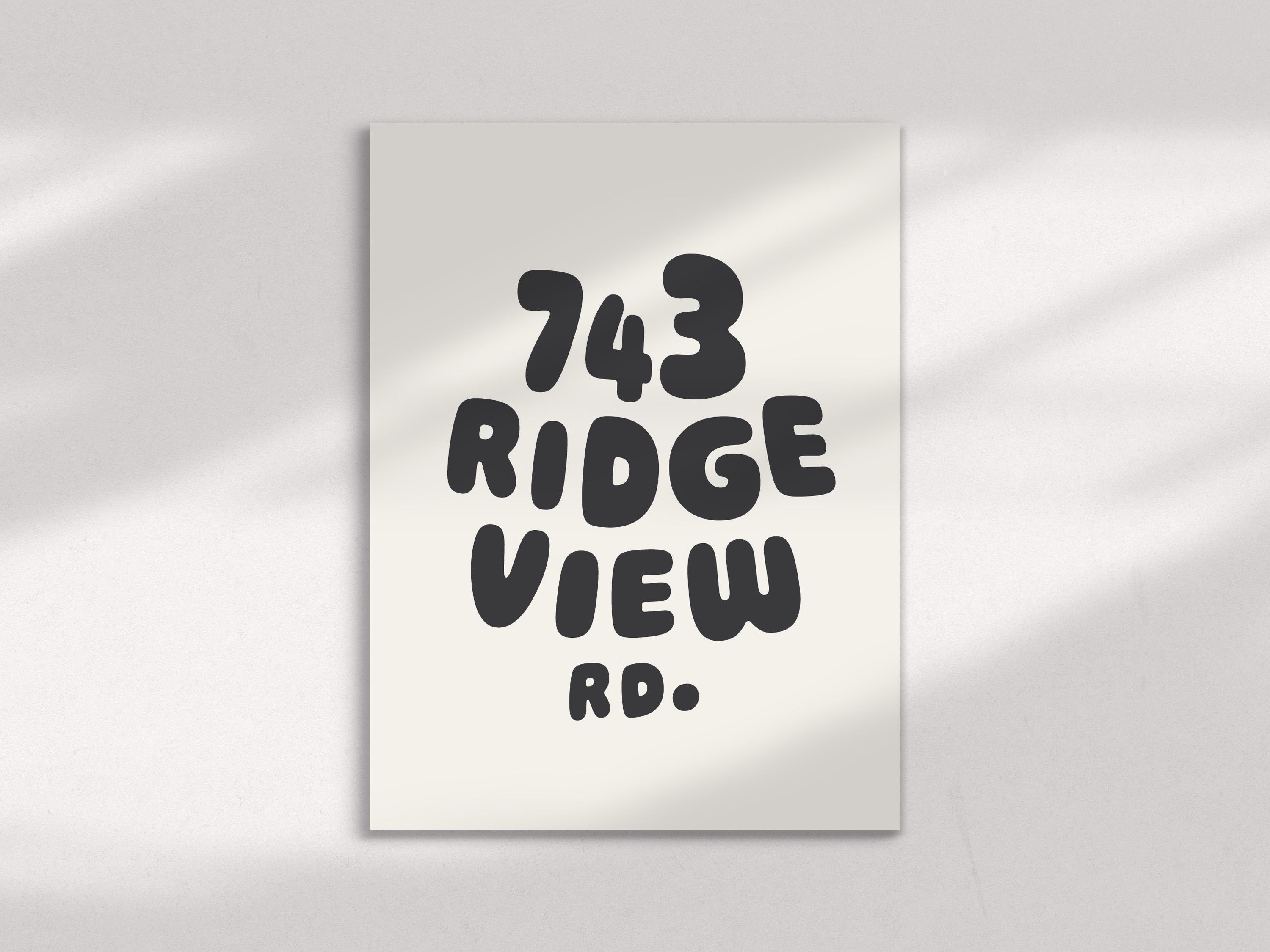 CUSTOM ADDRESS POSTER - Personalized Address, Typography Print ...
