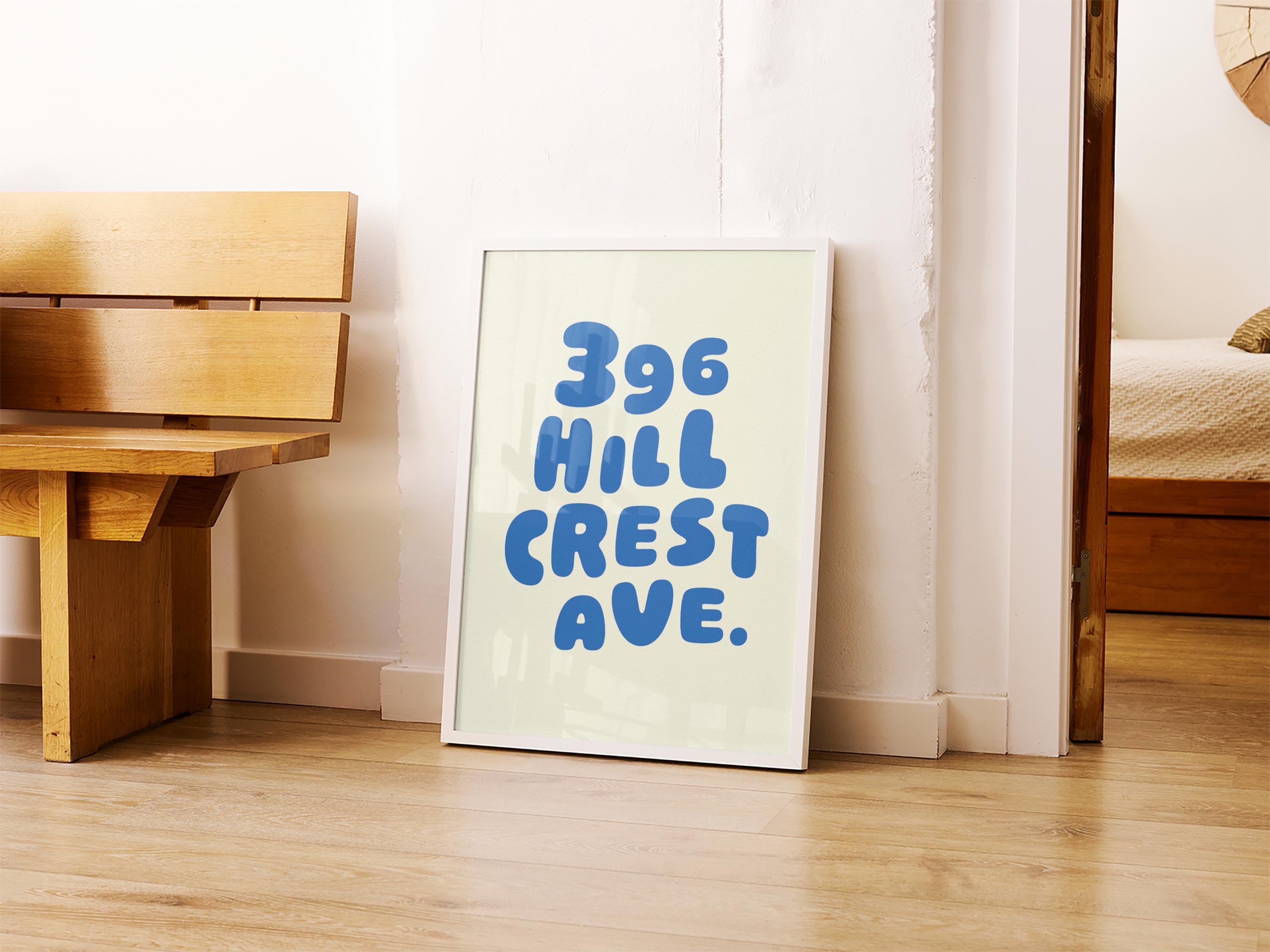 CUSTOM ADDRESS POSTER Personalized Address, Typography Print, Colorful ...