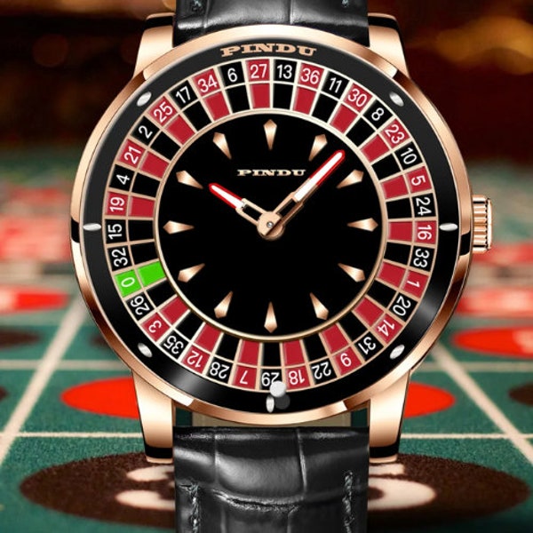Handgefertigte Mechanische Roulette Luxus Kasino Uhr (Neu)