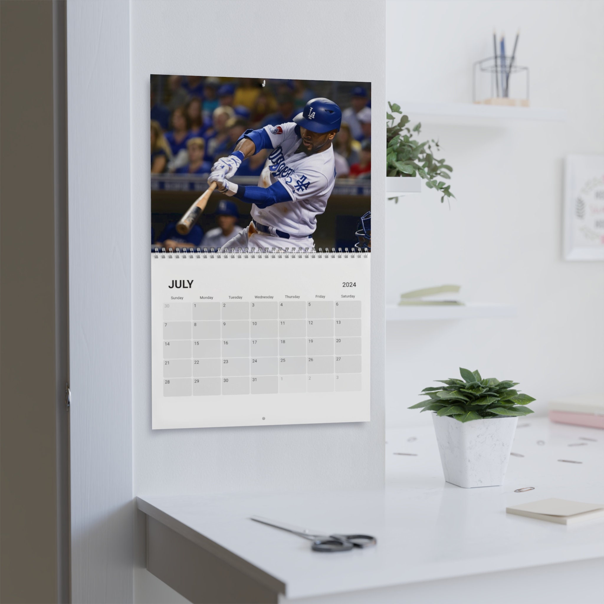 Los Angeles Dodgers 2024 Calendar, Dodgers Gifts, March Madness Wall