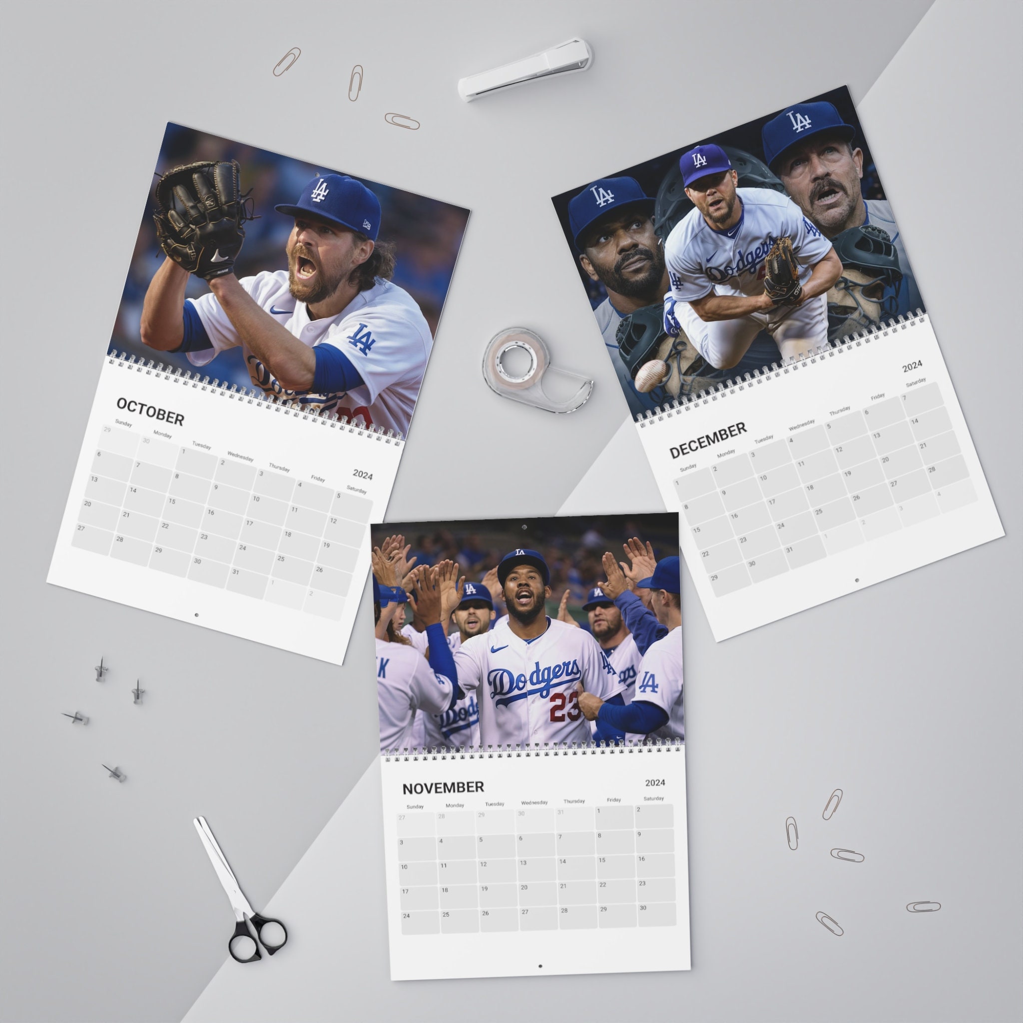Los Angeles Dodgers 2024 Calendar, Dodgers Gifts, March Madness Wall