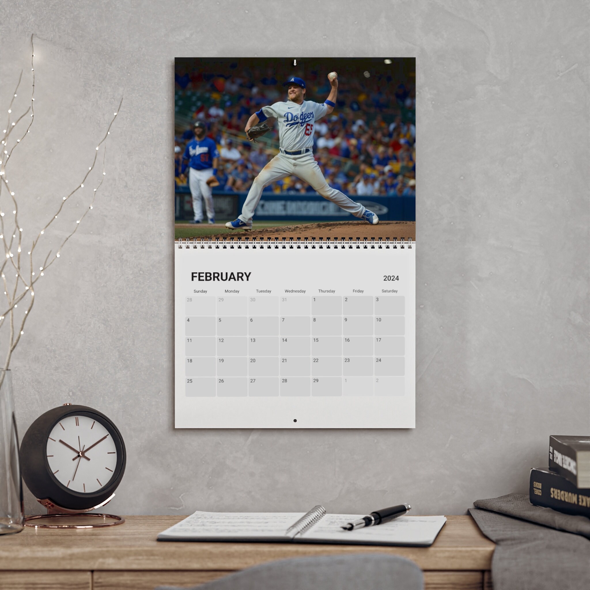 Los Angeles Dodgers 2024 Calendar, Dodgers Gifts, March Madness Wall