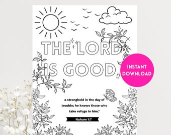 Bible Verse Coloring Sheet, Faith Coloring Page for Kids, Sunday School Coloring Sheet, Kids Bible Activities