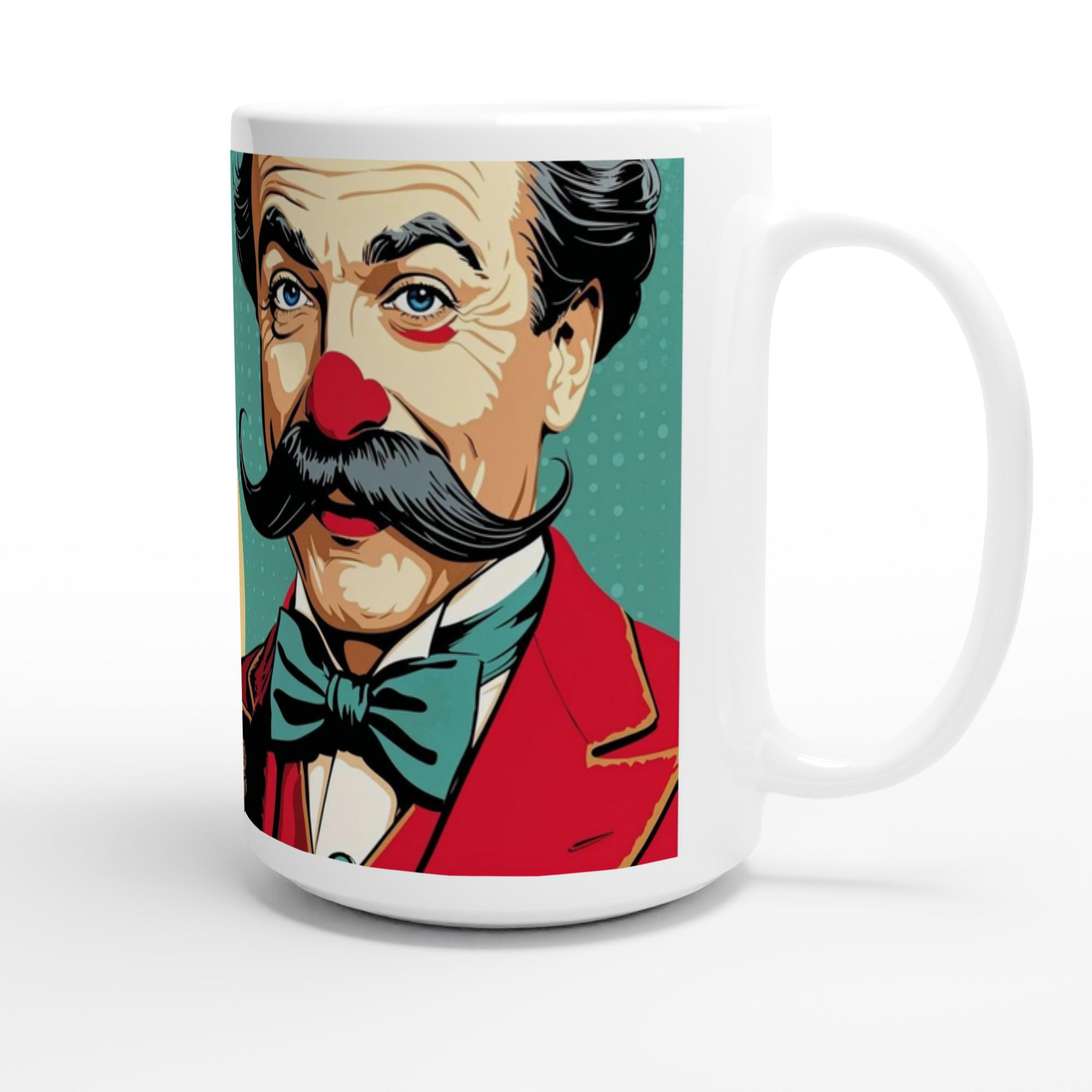 Taza de Payaso Movember - Taza de Café de Cerámica de 433 ml - ¡Déjate crecer el bigote y salva a un colega! - Regalo perfecto para concienciar sobre la salud masculina.