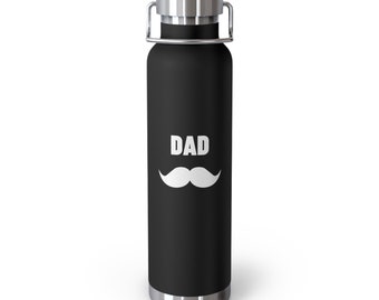 Dad Mustache Copper Vacuum Insulated Bottle, 22oz
